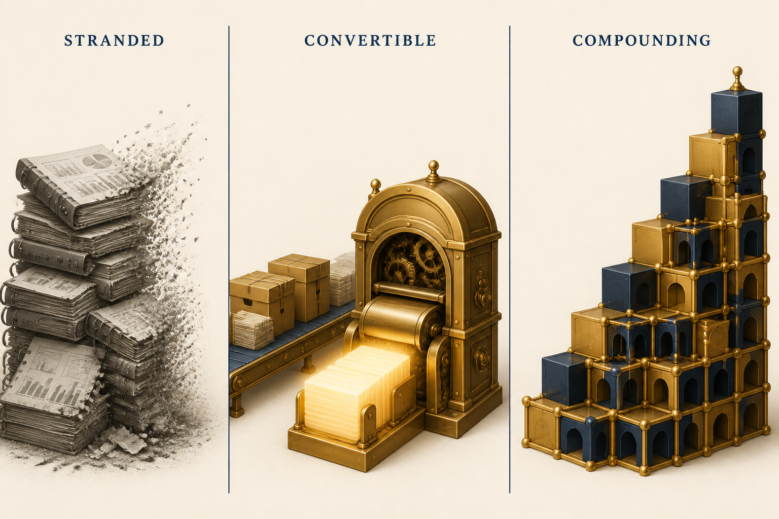 Stranded, convertible, compounding — the three asset classes