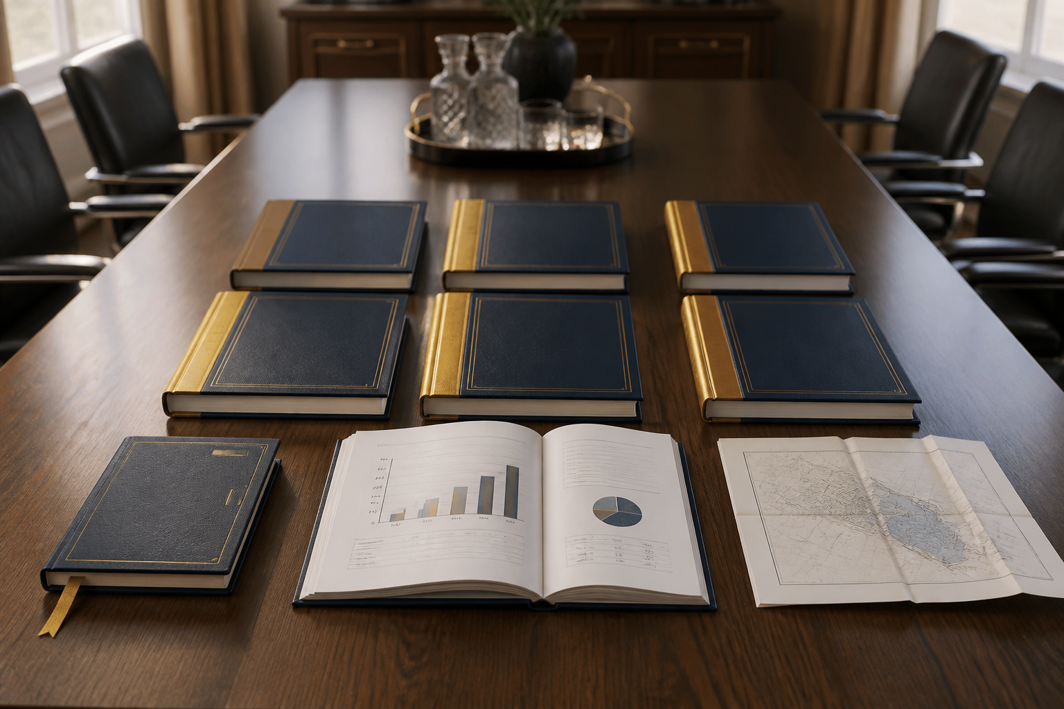 The Decision Pack: bound evidence artifacts on a boardroom table