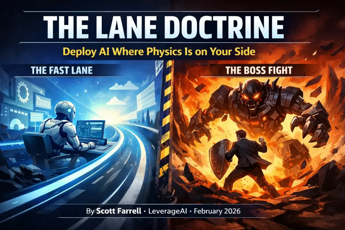 The Lane Doctrine: Deploy AI Where Physics Is on Your Side