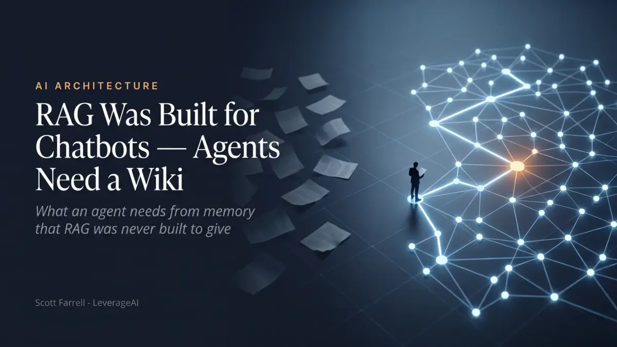 RAG Was Built for Chatbots — Agents Need a Wiki