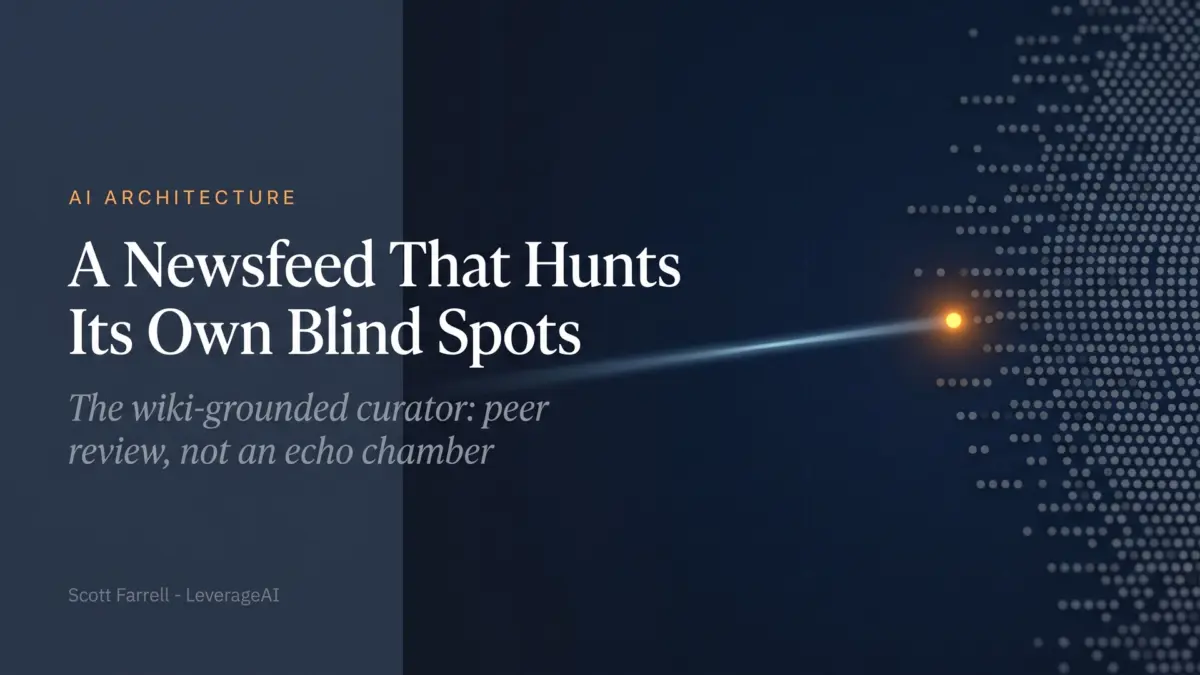 A Newsfeed That Hunts Its Own Blind Spots: The Wiki-Grounded Curator