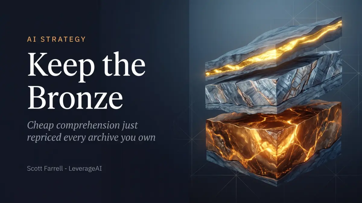 Keep the Bronze: Cheap Comprehension Just Repriced Every Archive You Own