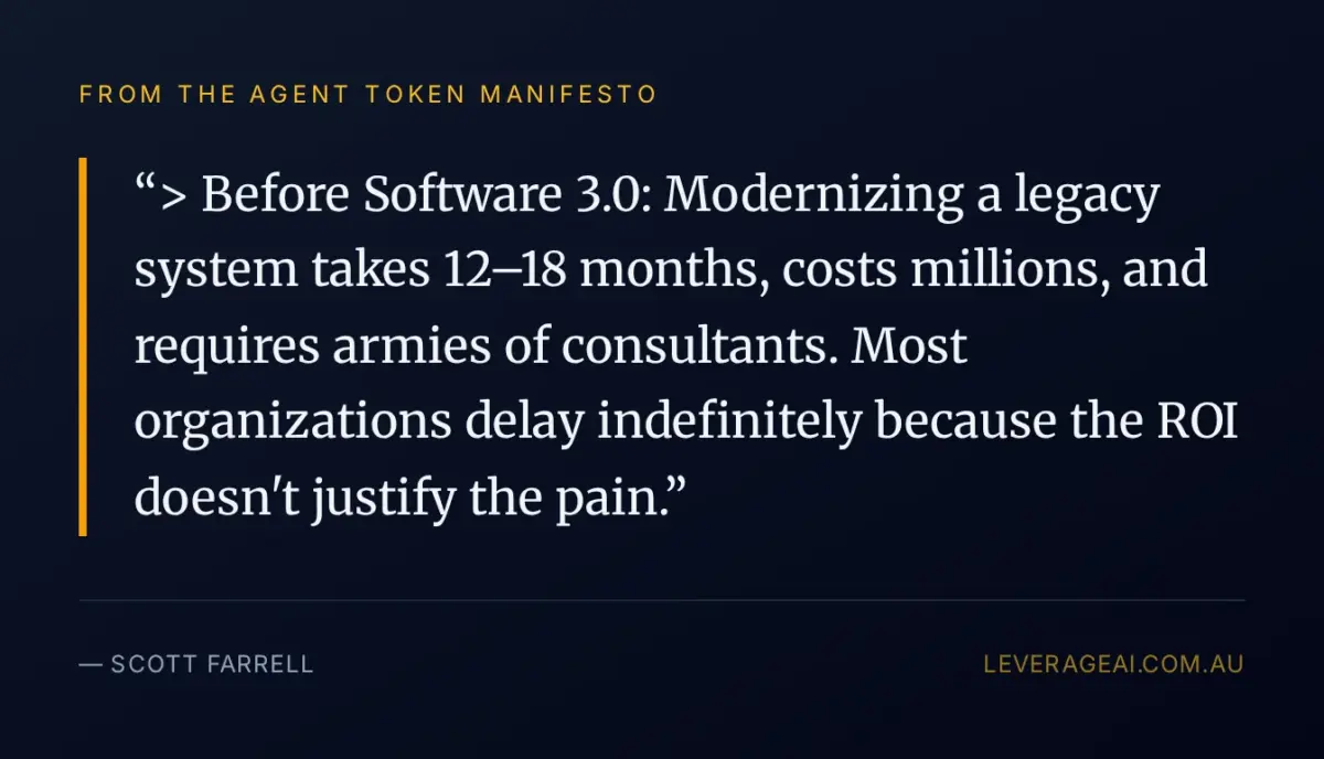 For years, legacy systems survived because the economics protected them.