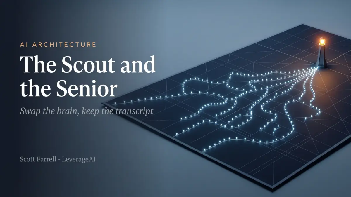The Scout and the Senior — Swap the Brain, Keep the Transcript