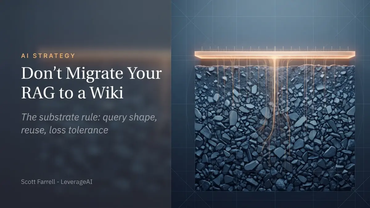 Don’t Migrate Your RAG to a Wiki